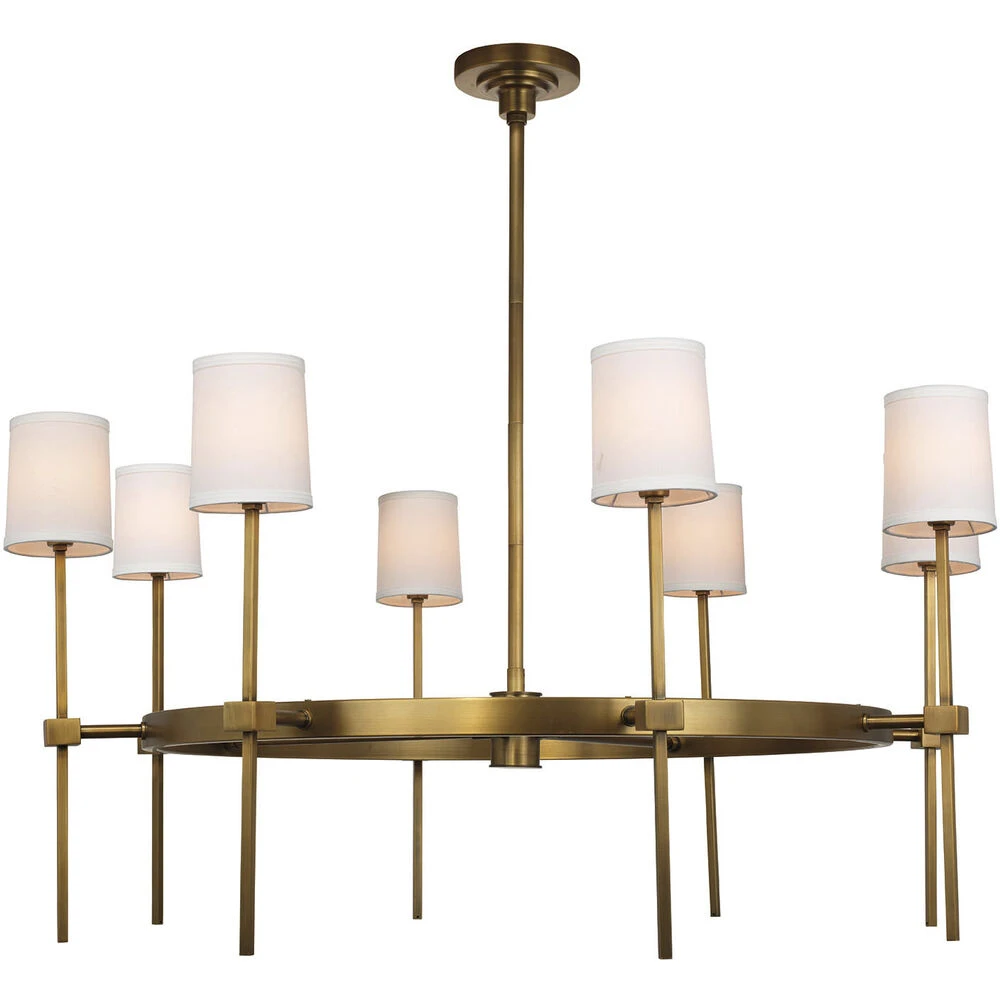 Minerva 8 Light 48 Inch Antique Brass Chandelier Ceiling Light 2 Minerva 8 Light 48 Inch Antique Brass Chandelier Ceiling Light - Image 2