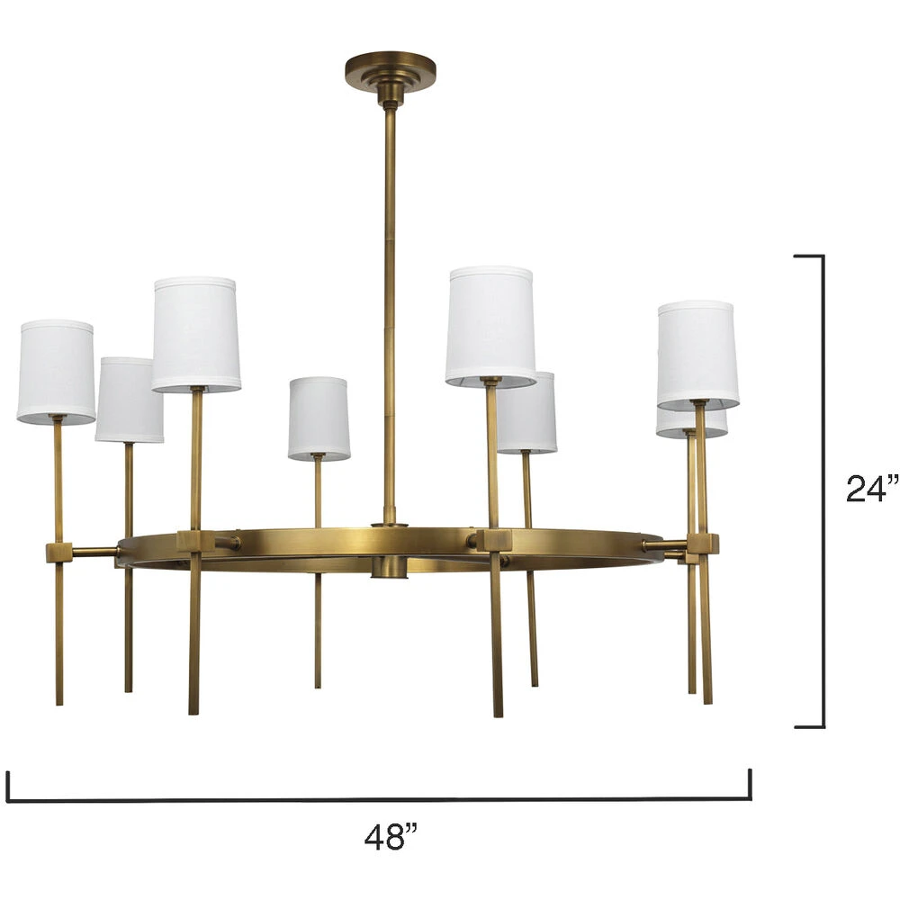 Minerva 8 Light 48 Inch Antique Brass Chandelier Ceiling Light 4 Minerva 8 Light 48 Inch Antique Brass Chandelier Ceiling Light - Image 4