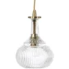 Olive Carafe 1 Light 7 Inch Clear With Brass Pendant Ceiling Light