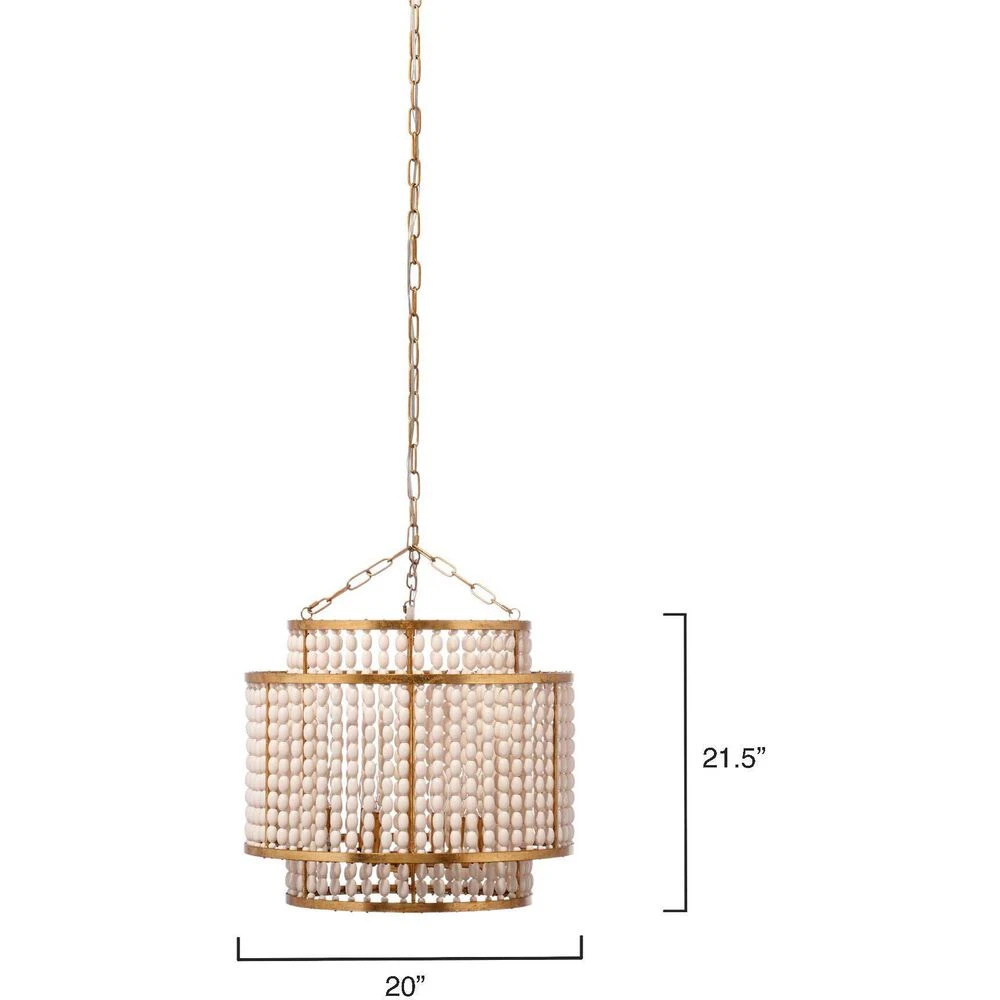Pacific 6 Light 20 Inch Gold Beaded Chandelier Ceiling Light 3 Pacific 6 Light 20 Inch Gold Beaded Chandelier Ceiling Light - Image 3