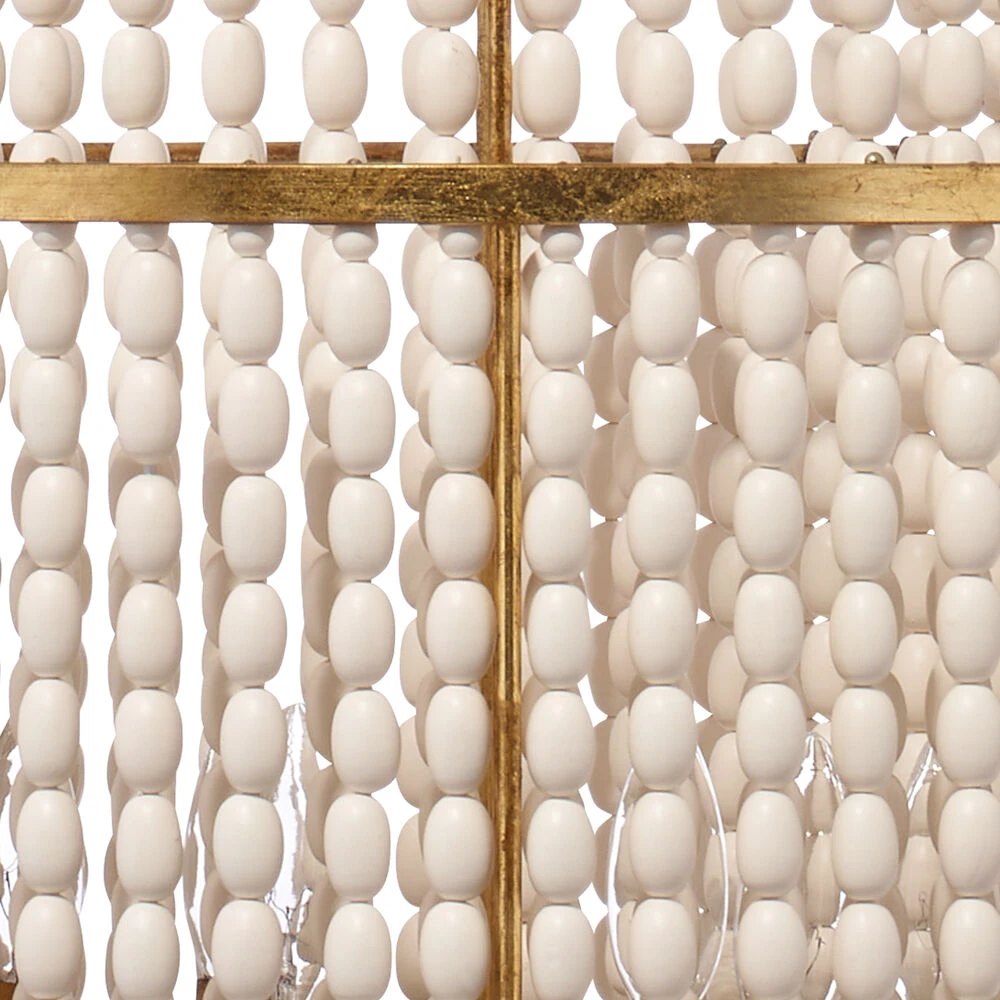 Pacific 6 Light 20 Inch Gold Beaded Chandelier Ceiling Light 4 Pacific 6 Light 20 Inch Gold Beaded Chandelier Ceiling Light - Image 4