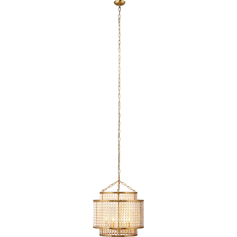 Pacific 6 Light 20 Inch Gold Beaded Chandelier Ceiling Light 5 Pacific 6 Light 20 Inch Gold Beaded Chandelier Ceiling Light - Image 5
