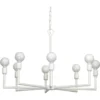 Park 8 Light 32 Inch White Gesso Chandelier Ceiling Light