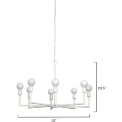 Park 8 Light 32 Inch White Gesso Chandelier Ceiling Light -Home Decorate Shop 5park chwh 6