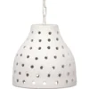 Porous 1 Light 11.75 Inch Textured Matte White Pendant Ceiling Light