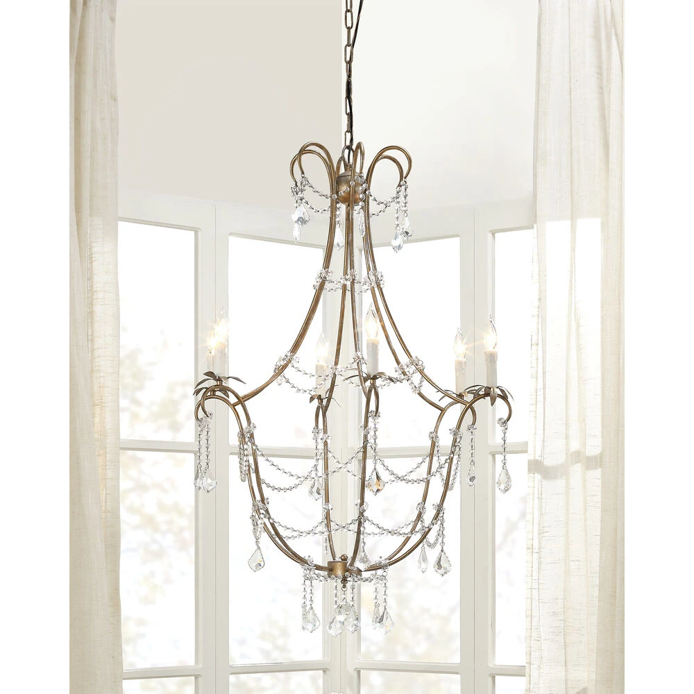 Scarlett 12 Light 34 Inch Champagne And Clear Chandelier Ceiling Light 2 Scarlett 12 Light 34 Inch Champagne And Clear Chandelier Ceiling Light - Image 2
