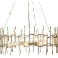 Ulysses 1 Light 32 Inch Champagne Leaf Metal Chandelier Ceiling Light 6 Ulysses 1 Light 32 Inch Champagne Leaf Metal Chandelier Ceiling Light -Home Decorate Shop 5ulys chch 1