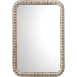 Audrey 34 X 24 Inch White Washed Wood Mirror