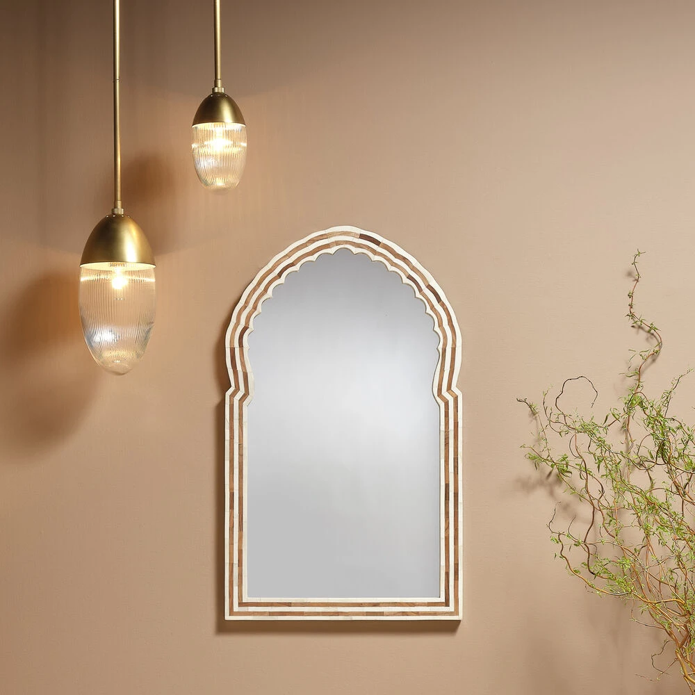 Bardot 40 X 24 Inch Natural And Bone Mirror, Large 2 Bardot 40 X 24 Inch Natural And Bone Mirror, Large - Image 2