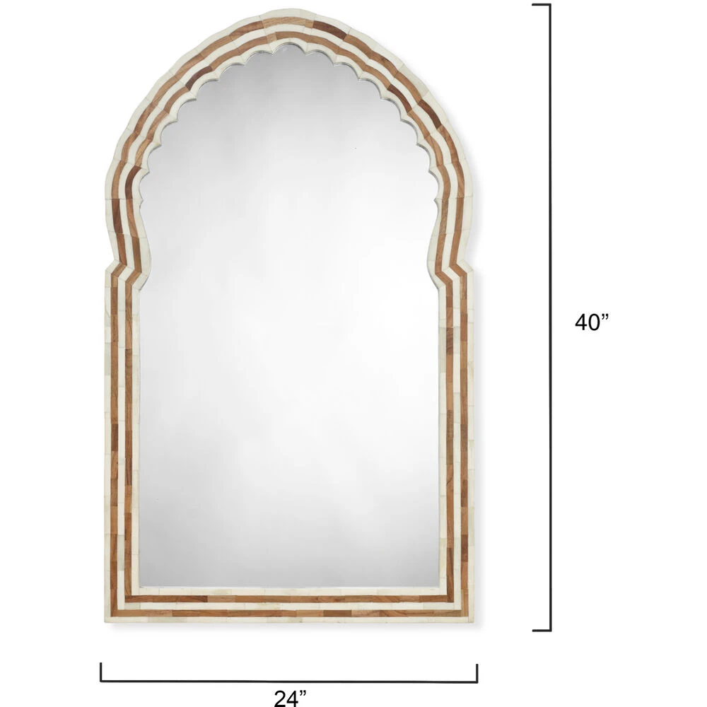 Bardot 40 X 24 Inch Natural And Bone Mirror, Large 3 Bardot 40 X 24 Inch Natural And Bone Mirror, Large - Image 3