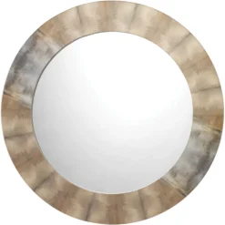 Cloudscape 36 X 36 Inch Taupe & Slate Lacquer Wall Mirror