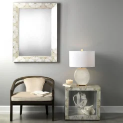 Fragment 48 X 36 Inch Light Grey & Beige Faux Horn Mirror -Home Decorate Shop 6frag migr 3