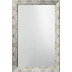 Fragment 36 X 24 Inch Light Grey & Beige Faux Horn Mirror