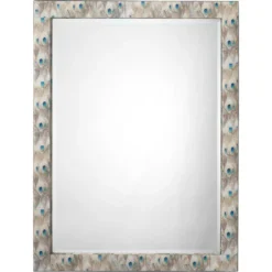 Plume 33 X 25 Inch White Peacock Lacquer Wall Mirror