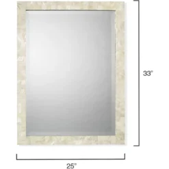 Naturally Elegant 33 X 25 Inch Mother Of Pearl Mirror -Home Decorate Shop 6rect lgmop 2