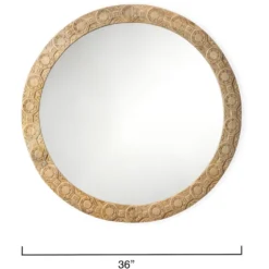Relief 36 X 36 Inch Natural Mirror -Home Decorate Shop 6reli rndna 2