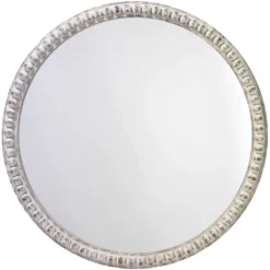 Audrey Beaded 30 X 30 Inch White Wood Mirror