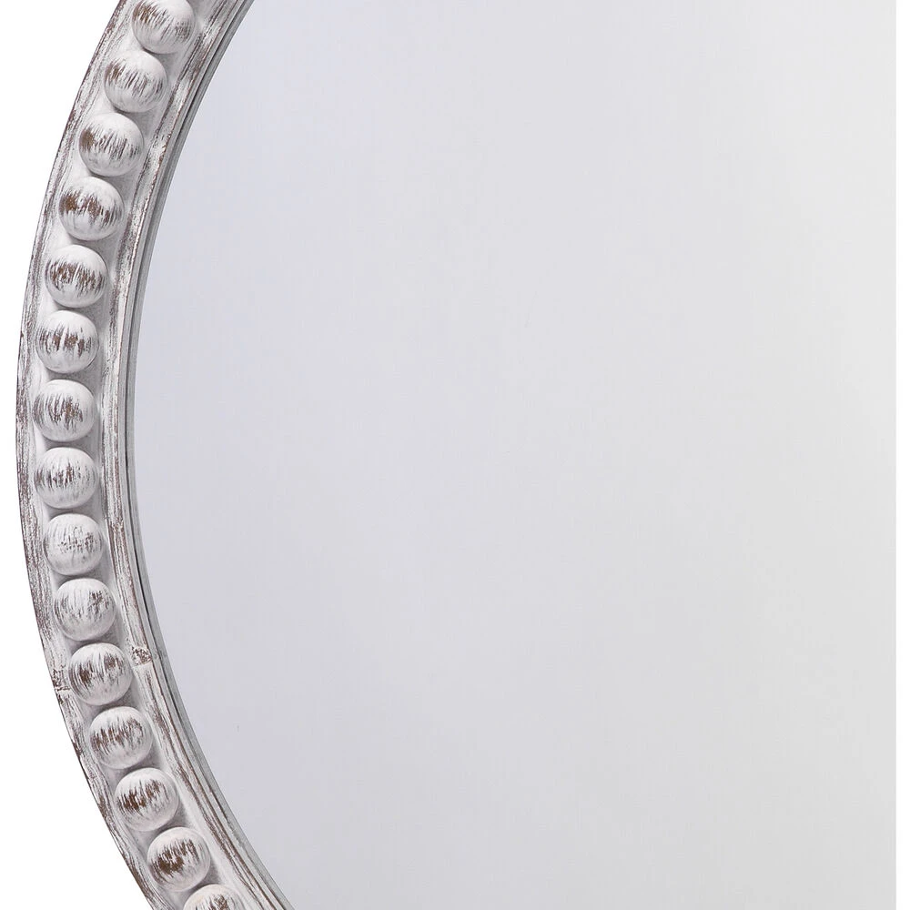 Audrey Beaded 30 X 30 Inch White Wood Mirror 2 Audrey Beaded 30 X 30 Inch White Wood Mirror - Image 2