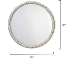 Audrey Beaded 30 X 30 Inch White Wood Mirror 6 Audrey Beaded 30 X 30 Inch White Wood Mirror -Home Decorate Shop 7audr miwh 2