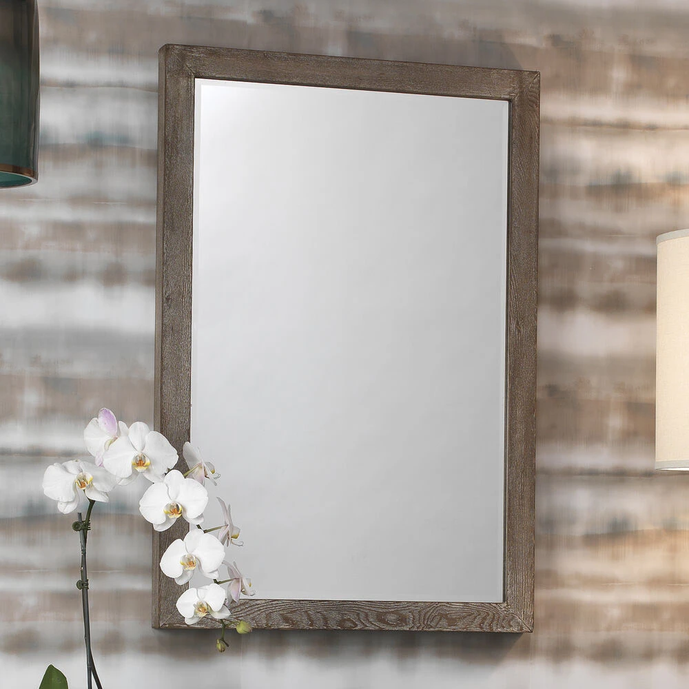 Austere 38 X 26 Inch Dark Wood Mirror 2 Austere 38 X 26 Inch Dark Wood Mirror - Image 2