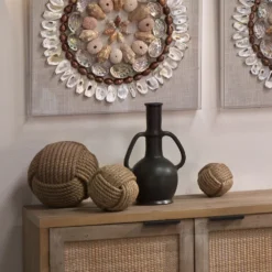 Jute Jute Balls, Set Of 3 16 Jute Jute Balls, Set Of 3 -Home Decorate Shop 7ball jute 7