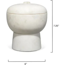 Bennett 7.25 X 6 Inch Storage Bowl With Lid, Large -Home Decorate Shop 7benn lgwh 2