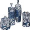 Block Print 12 X 4.75 Inch Vases, Set Of 4