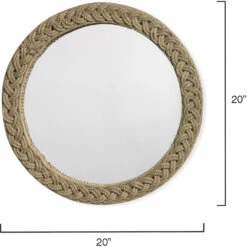 Braided Round 20 X 20 Inch Jute Mirror 7 Braided Round 20 X 20 Inch Jute Mirror -Home Decorate Shop 7brai lgju 5