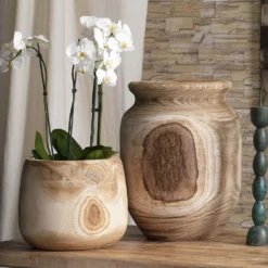 Brea 13.5 X 12 Inch Wooden Vase -Home Decorate Shop 7brea vawd 11