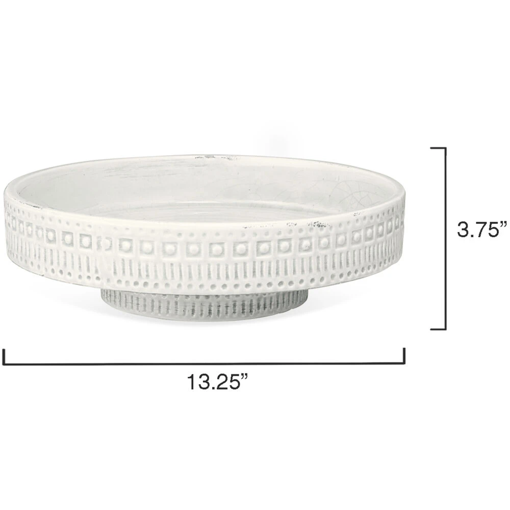 Coco 13 X 13 Inch White Ceramic Pedestal 3 Coco 13 X 13 Inch White Ceramic Pedestal - Image 3
