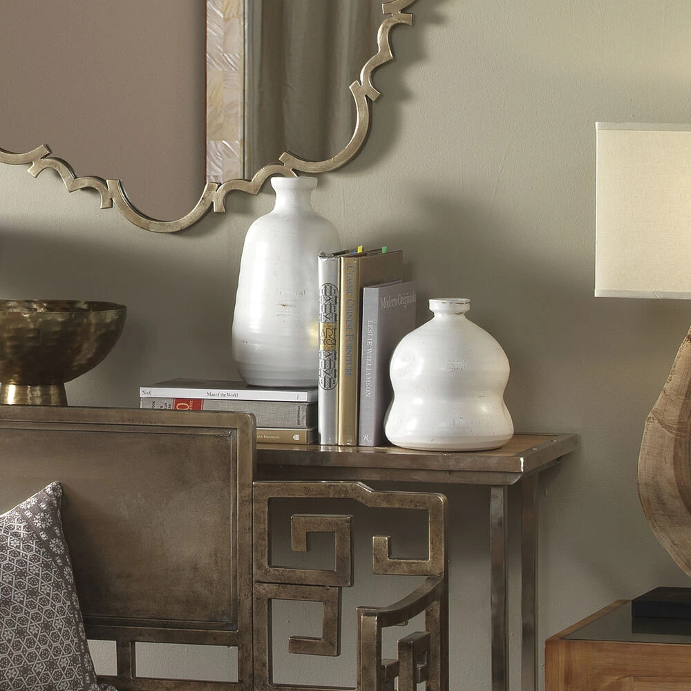 Dimple 14 X 8.25 Inch Vase In Matte White Ceramic 4 Dimple 14 X 8.25 Inch Vase In Matte White Ceramic - Image 4