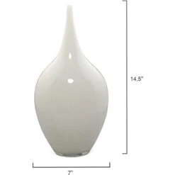 Nymph Decorative 19 X 8 Inch Vases In White Glass, Set Of 3 -Home Decorate Shop 7nymp vawh 4