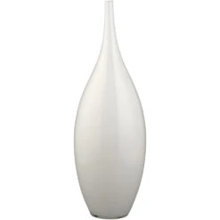 Nymph Decorative 19 X 8 Inch Vases In White Glass, Set Of 3 -Home Decorate Shop 7nymp vawh 7