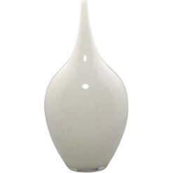 Nymph Decorative 19 X 8 Inch Vases In White Glass, Set Of 3 -Home Decorate Shop 7nymp vawh 8