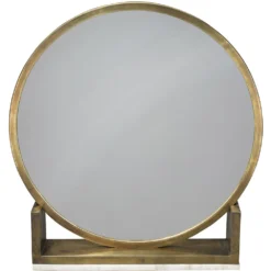Odyssey 25 X 24 Inch Antique Brass And Marble Standing Mirror