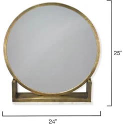 Odyssey 25 X 24 Inch Antique Brass And Marble Standing Mirror -Home Decorate Shop 7odys miab 2