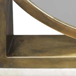 Odyssey 25 X 24 Inch Antique Brass And Marble Standing Mirror -Home Decorate Shop 7odys miab 3