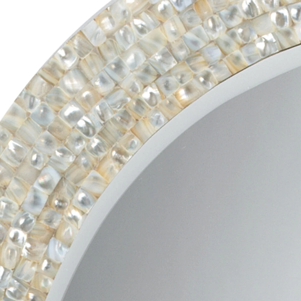 Oval 44 X 32 Inch Mother Of Pearl Mirror 2 Oval 44 X 32 Inch Mother Of Pearl Mirror - Image 2