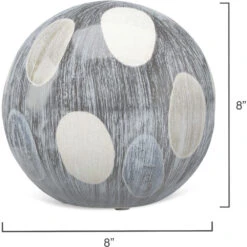 Painted Cream / White And Black Ceramic Sphere -Home Decorate Shop 7pain smcr 2