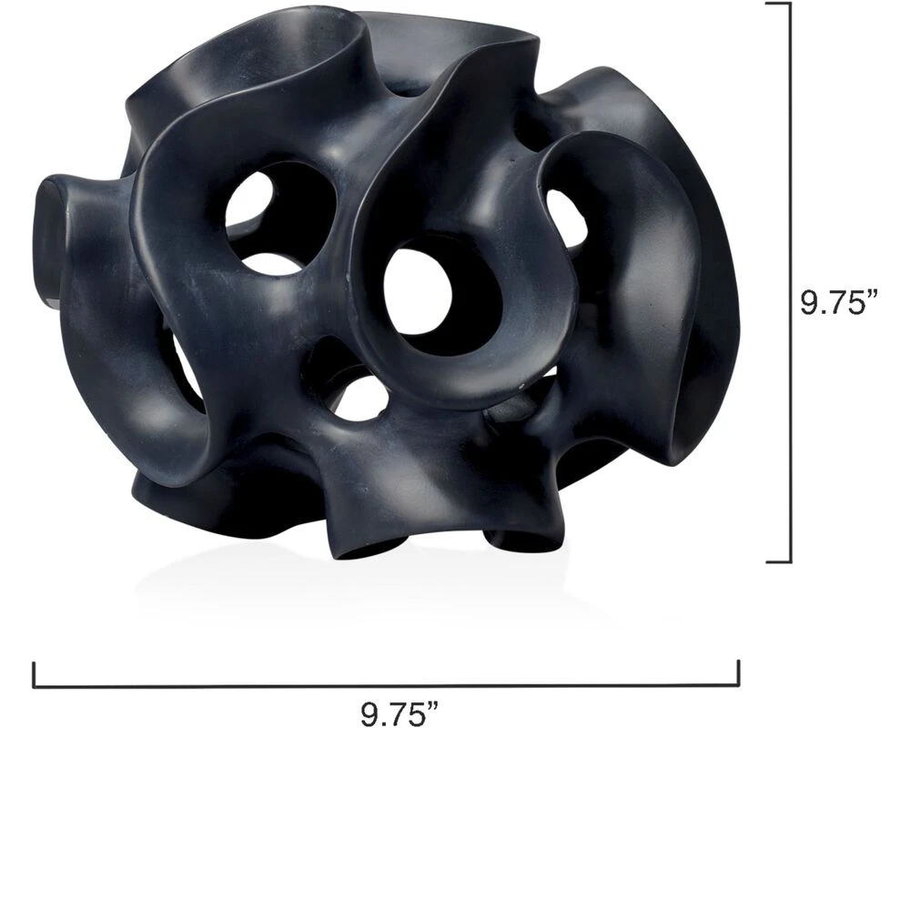 Ribbon Black Decorative Sphere 3 Ribbon Black Decorative Sphere - Image 3