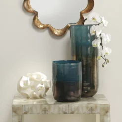 Ribbon White Decorative Sphere -Home Decorate Shop 7ribb spwh 4