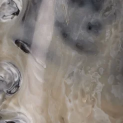 Varigated Horn Swirled Cream And Black And Grey Resin Decorative Objects, Set Of 3 -Home Decorate Shop 7vari obgr 3