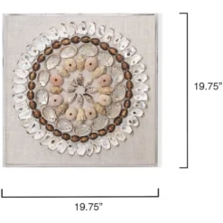 Bondi Acrylic Off White / Brown / Light Pink Shells Wall Art -Home Decorate Shop 8bond mult 5