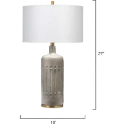 Annex 27 Inch 100.00 Watt Grey & Antique Brass Table Lamp Portable Light 5 Annex 27 Inch 100.00 Watt Grey & Antique Brass Table Lamp Portable Light -Home Decorate Shop 9annexgrgo 5