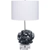 Anya 26 Inch 150.00 Watt Black And Clear Table Lamp Portable Light