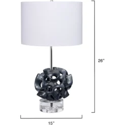 Anya 26 Inch 150.00 Watt Black And Clear Table Lamp Portable Light 7 Anya 26 Inch 150.00 Watt Black And Clear Table Lamp Portable Light -Home Decorate Shop 9anyatlbk 2