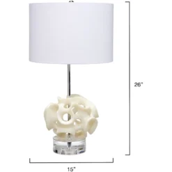 Anya 26 Inch 150.00 Watt White And Clear Table Lamp Portable Light -Home Decorate Shop 9anyatlwh 2