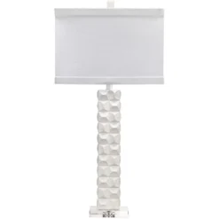 Astor 32 Inch 100.00 Watt Textured Matte White Table Lamp Portable Light