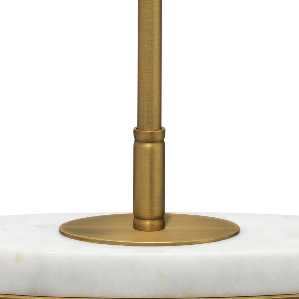 Barcroft 28 Inch 25.00 Watt Antique Brass & White Table Lamp Portable Light 4 Barcroft 28 Inch 25.00 Watt Antique Brass & White Table Lamp Portable Light - Image 4