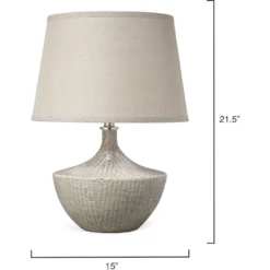 Basketweave 22 Inch 150.00 Watt Off White Table Lamp Portable Light -Home Decorate Shop 9baskwhc255m 5